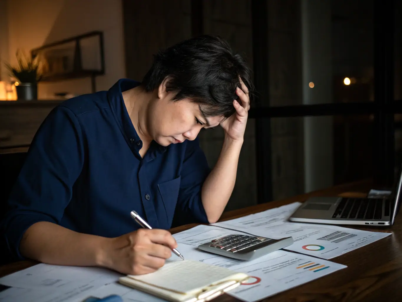 A person reviewing a budget spreadsheet on a tablet, with a calculator and financial documents nearby, symbolizing effective budgeting.